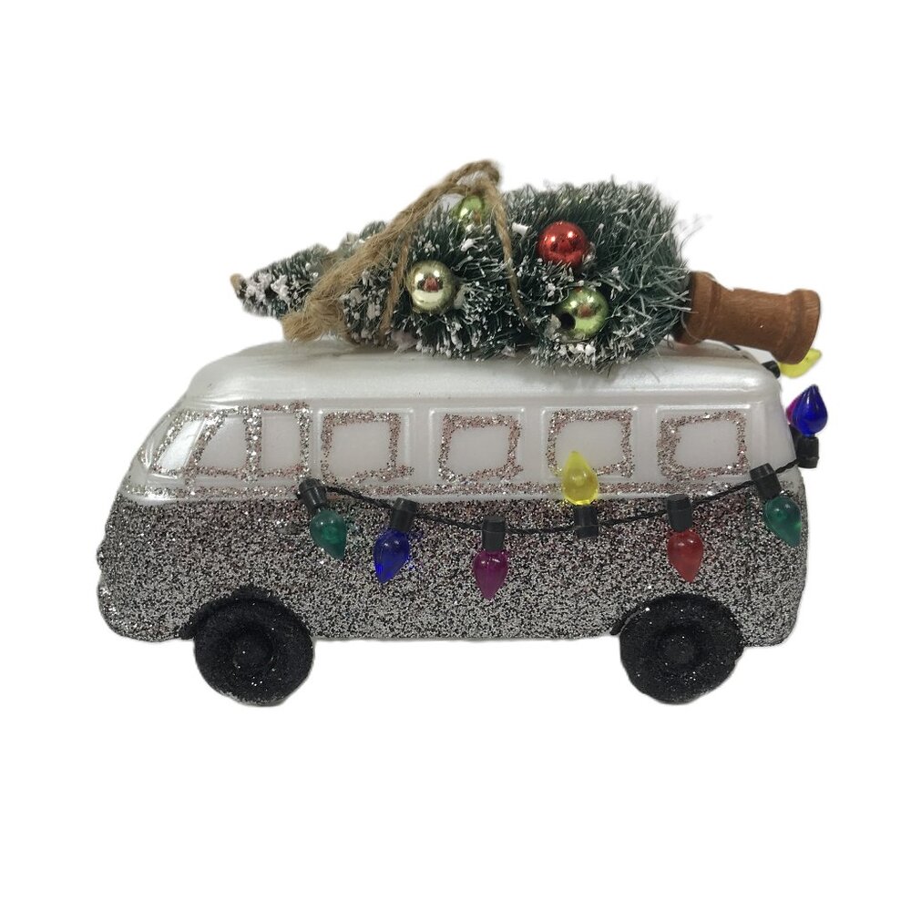 Glitter Bus Christmas Tree Ornament